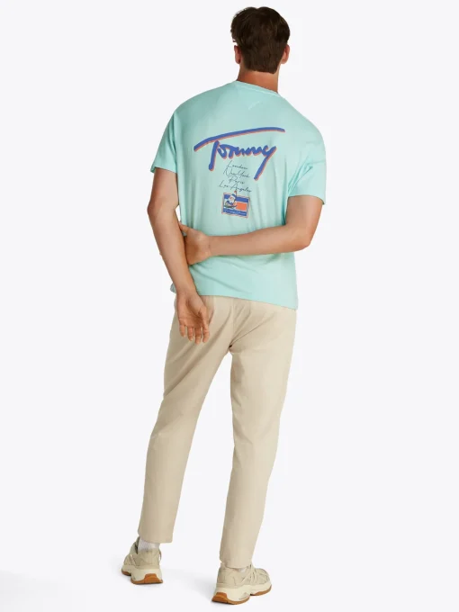 Herren Tommy Jeans Relaxed T-Shirt mit Grafik und Rückenlogo