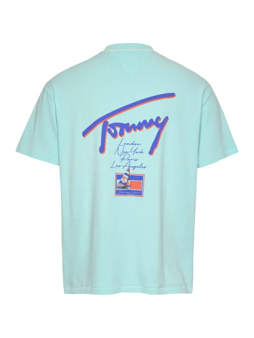 Herren Tommy Jeans Relaxed T-Shirt mit Grafik und Rückenlogo