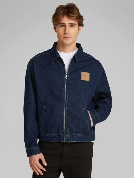 Herren Calvin Klein Jeans Relaxed Zip Jeansjacke