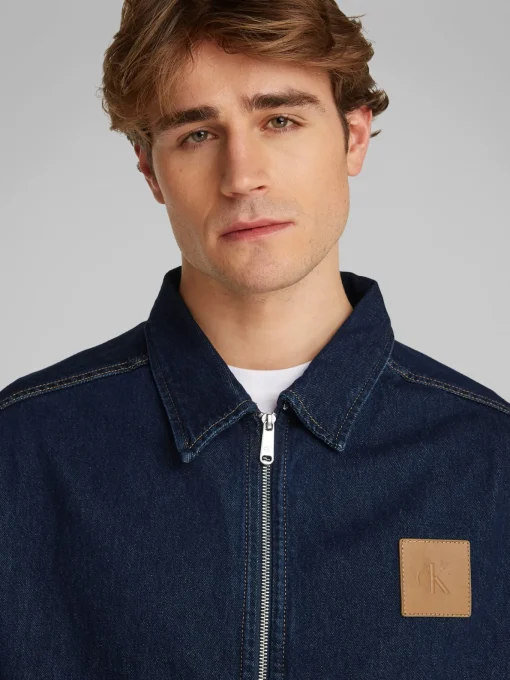 Herren Calvin Klein Jeans Relaxed Zip Jeansjacke