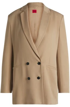 Damen Hugo Red Relaxed-Fit Blazer mit zweireihiger Knopfleiste