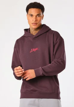Herren Hugo Red Relaxed-Fit Hoodie aus Baumwoll-Terry mit Logo-Prints