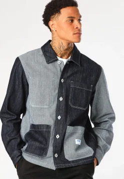 Herren Hugo Blue Relaxed-Fit Overshirt aus Denim-Mix
