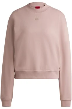 Damen Hugo Red Relaxed-Fit Sweatshirt aus Baumwoll-Terry mit Stack-Logo-Stickerei