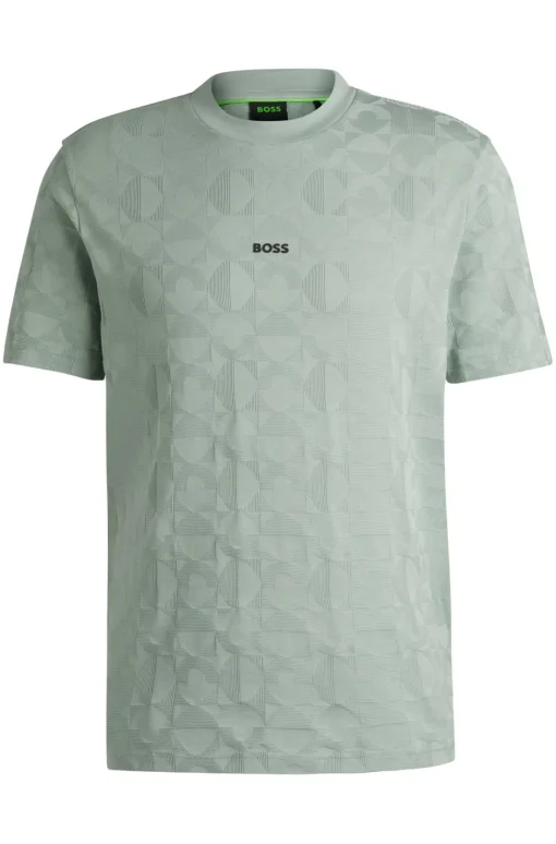 Herren Boss Green Relaxed-Fit T-Shirt aus Baumwolle mit Kreis-Artwork