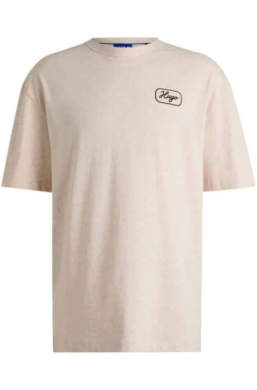 Herren Hugo Blue Relaxed-Fit T-Shirt aus Baumwolle mit Rennsport-Artwork