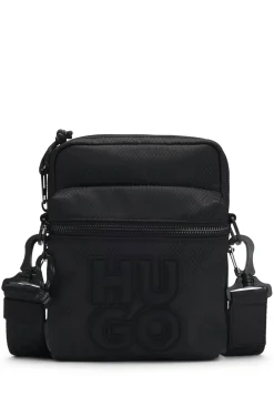 Herren Hugo Red Reporter-Tasche mit gestapeltem Logo