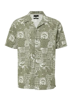 Herren QS Resort Fit: Baumwollhemd mit All-over-Print