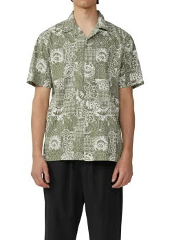 Herren QS Resort Fit: Baumwollhemd mit All-over-Print