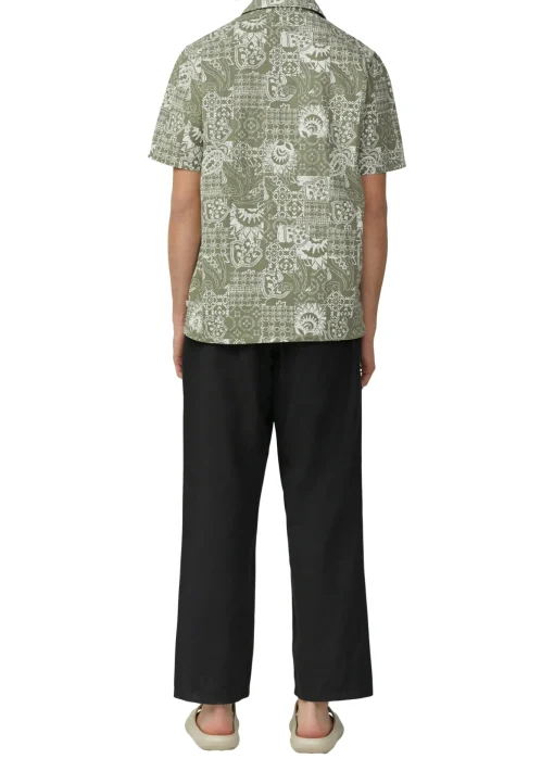 Herren QS Resort Fit: Baumwollhemd mit All-over-Print