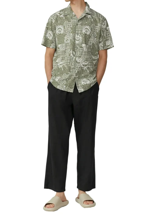 Herren QS Resort Fit: Baumwollhemd mit All-over-Print