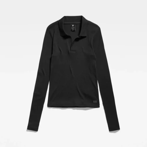Damen G-Star RIBBED SLIM POLO TOP
