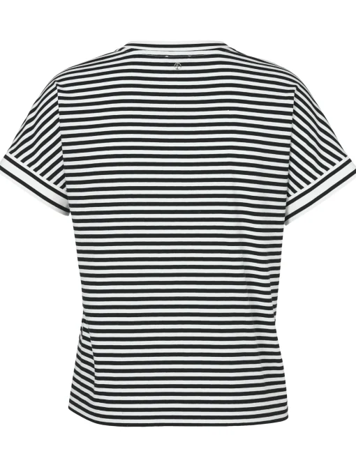 Damen Frapp Ringel T-Shirt mit überschnittenen Schultern