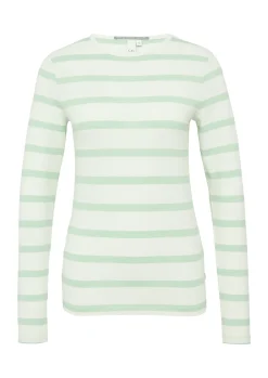Damen QS Ringelshirt mit Rundhalsausschnitt