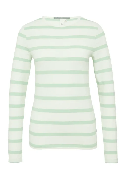 Damen QS Ringelshirt mit Rundhalsausschnitt