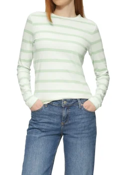 Damen QS Ringelshirt mit Rundhalsausschnitt