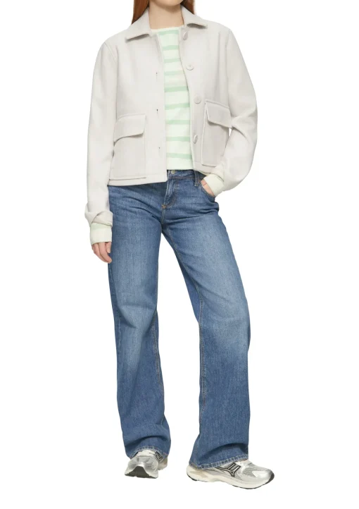 Damen QS Ringelshirt mit Rundhalsausschnitt