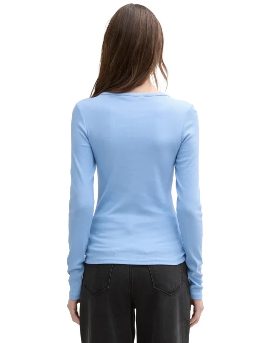 Damen Tom Tailor Denim Ripp Henley Langarmshirt