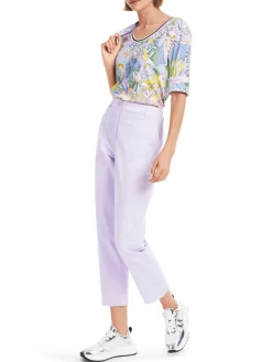 Damen Marc Cain Rippen-T-Shirt mit Sushi-Print