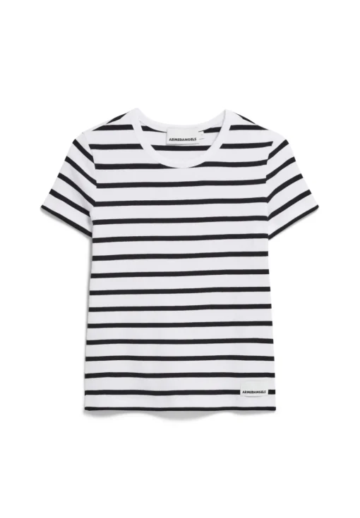 Damen armedangels Ripp-T-Shirt aus Bio-Baumwoll Mix KARDAA STRIPES