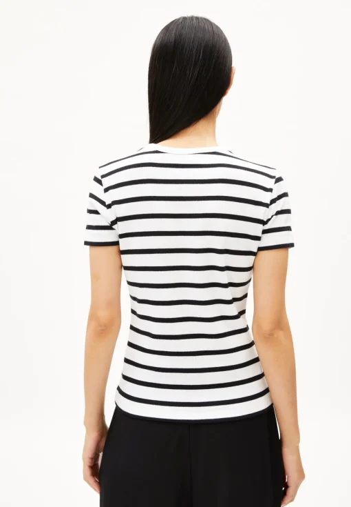 Damen armedangels Ripp-T-Shirt aus Bio-Baumwoll Mix KARDAA STRIPES