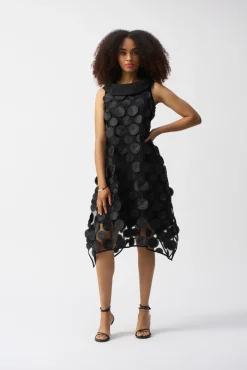 Damen Ribkoff Ärmelloses Trapezkleid mit Punkten in 3D-Optik