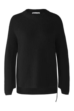 Damen Oui RUBI Pullover mit Reißverschluss, in reiner Baumwolle