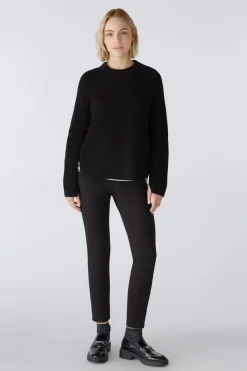 Damen Oui RUBI Pullover mit Reißverschluss, in reiner Baumwolle