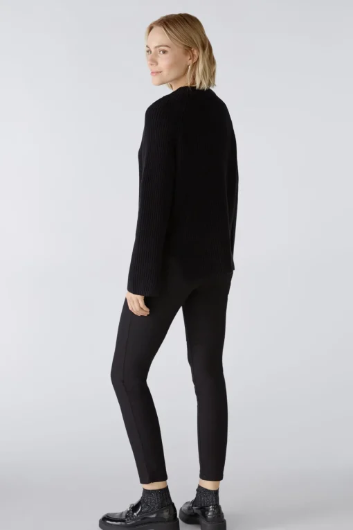 Damen Oui RUBI Pullover mit Reißverschluss, in reiner Baumwolle