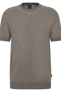 Herren Bugatti Rundhals T-Shirt in Wabenstruktur
