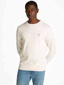 Herren Tommy Hilfiger Rundhals-Pullover mit aufgestickter Flag