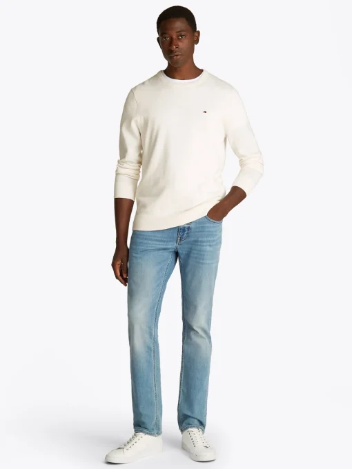 Herren Tommy Hilfiger Rundhals-Pullover mit aufgestickter Flag