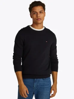 Herren Tommy Hilfiger Rundhalspullover mit Flag