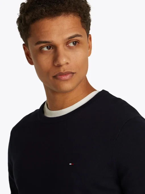 Herren Tommy Hilfiger Rundhalspullover mit Flag