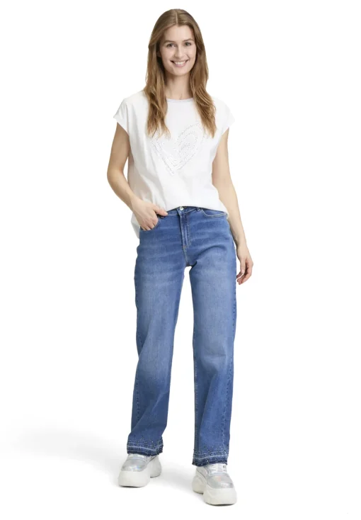 Damen Cartoon Rundhals-Shirt