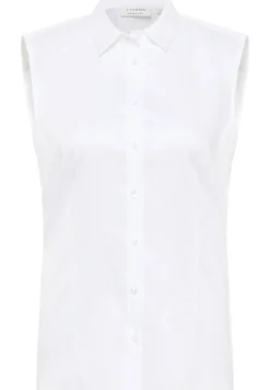 Damen Eterna Satin Shirt Bluse Satingewebe ohne Arm