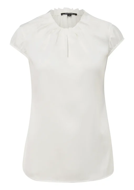 Damen Comma Satinbluse mit Raffung