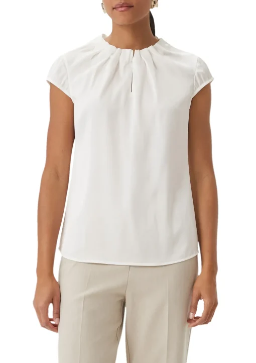 Damen Comma Satinbluse mit Raffung