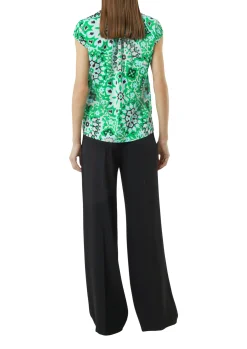 Damen Comma Satinbluse mit Raffung und All-Over Print
