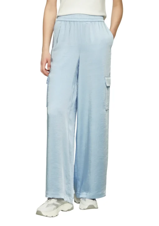 Damen s.Oliver Satinierte Cargohose im Relaxed Fit mit Elastikbund