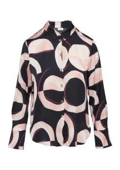 Damen s.Oliver BLACK LABEL Satinierte Longbluse mit Falten-Details