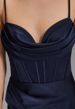 Damen Hey Kyla Satinkleid mit Drapierung und Beinschlitz