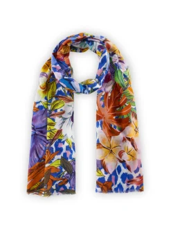 Damen Codello Schal aus Biobaumwolle mit Blumenmotiven