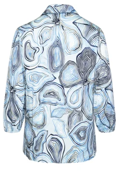 Damen Bianca Schicke Druckbluse mit Hemdkragen und kurzer Knopfleiste