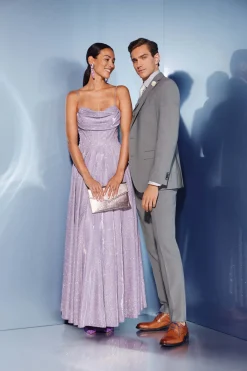 Damen Hey Kyla Schimmerndes Abendkleid mit Drapierung