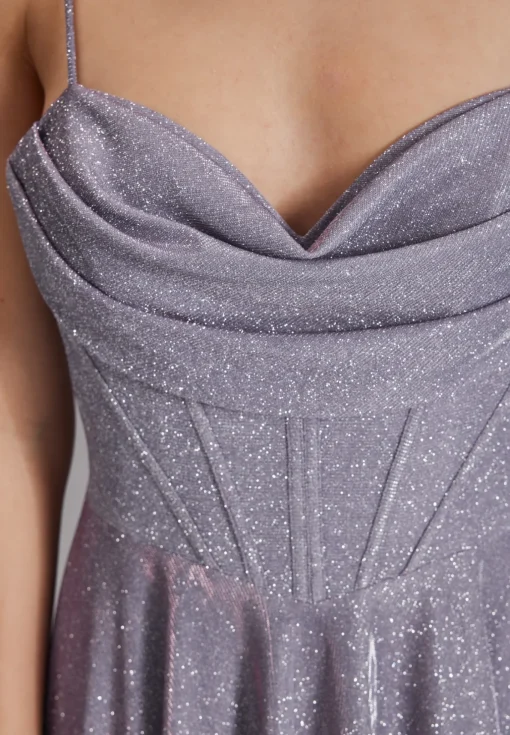 Damen Hey Kyla Schimmerndes Abendkleid mit Drapierung