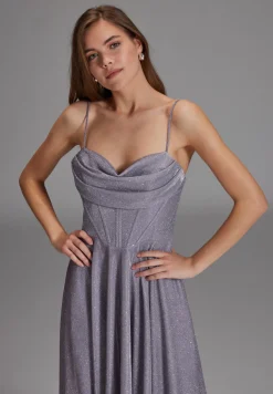 Damen Hey Kyla Schimmerndes Abendkleid mit Drapierung