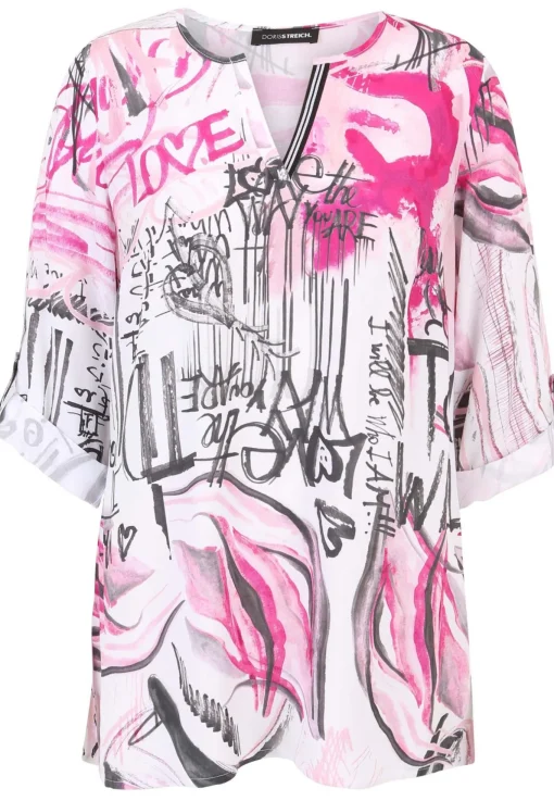 Damen Doris Streich Schlupfbluse mit Allover-Muster