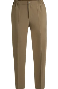 Herren Hugo Red Schmal geschnittene Hose aus knitterarmem Melange-Gewebe