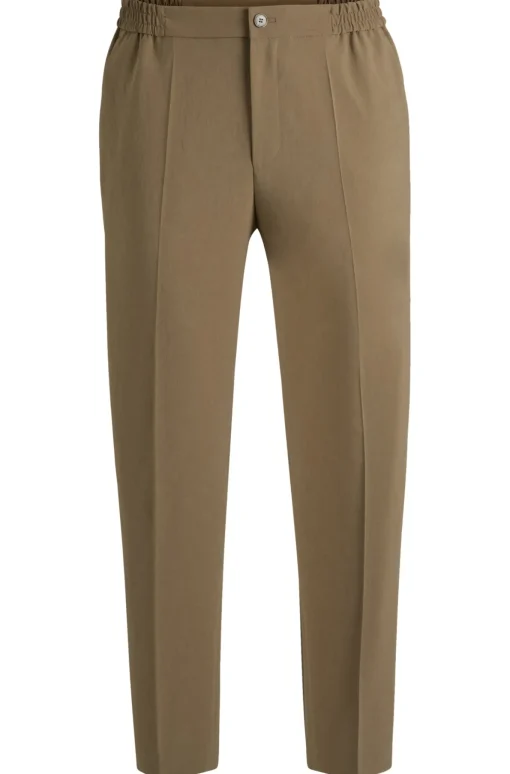 Herren Hugo Red Schmal geschnittene Hose aus knitterarmem Melange-Gewebe